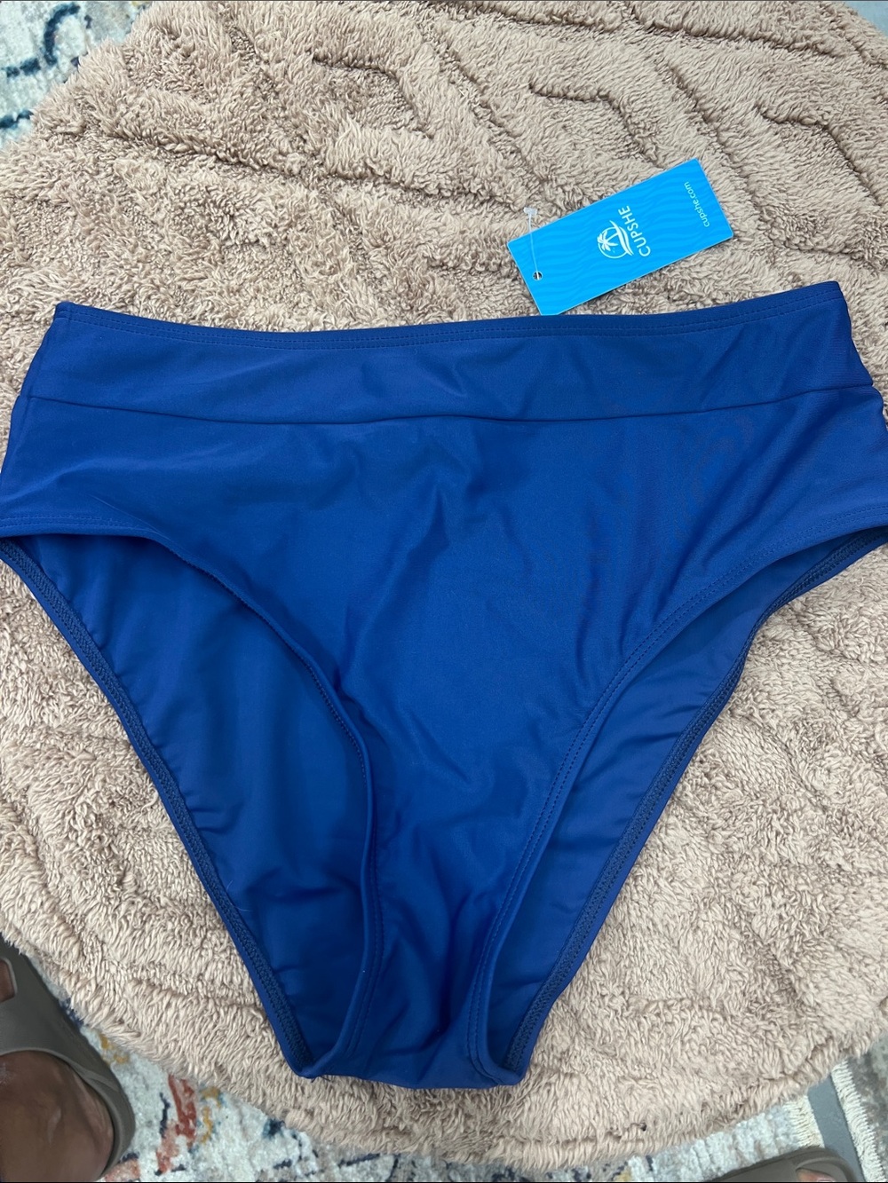 Cupshe navy Blue High-Waist Bikini Bottom